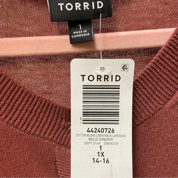 Torrid Crew Fitted Cardigan, 1X - Picture 7 of 7